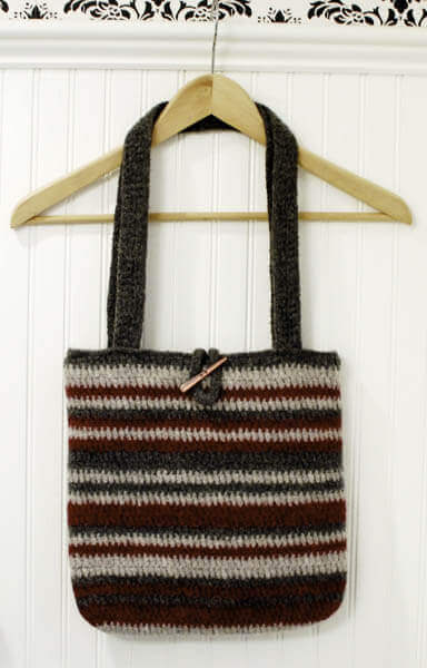 striped felted bag