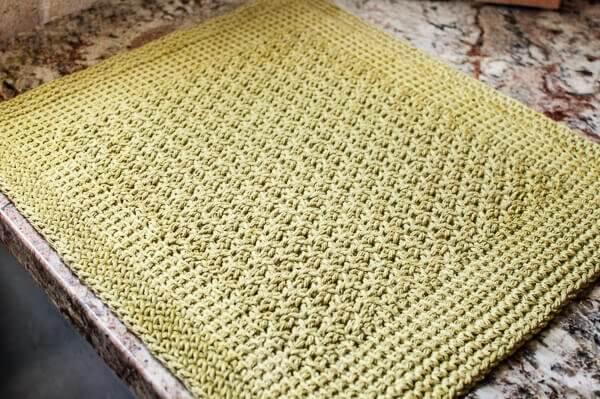 Tunisian Crochet Kitchen Mat Pattern - Petals to Picots