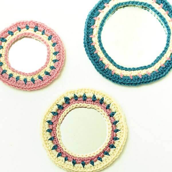 Crochet Mirrors Wall Hanging