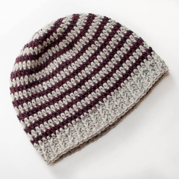 Basic Striped Crochet Hat Pattern | www.petalstopicots.com | #crochet #pattern #hat