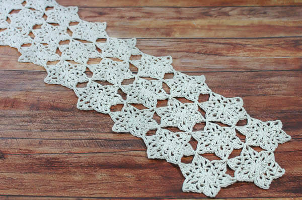 Snowflake Table Runner Crochet Pattern - Petals to Picots