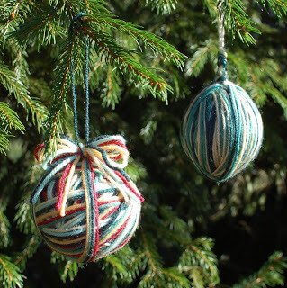 Yarn Wrapped Ornaments