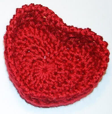 Crochet Heart Basket for Valentines Day