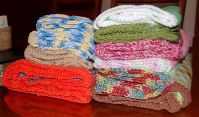 Fleece blankets with crochet edging for donation