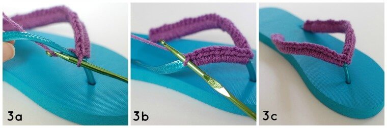 Step 3 - Crochet Flip Flops Tutorial | www.petalstopicots.com