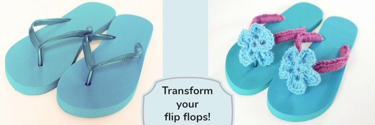 Transform an inexpensive pair of flip flops into a one of a kind accessory with this crochet flip flops pattern and tutorial.