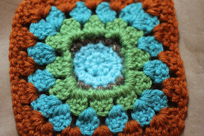 Back of the completed owl granny square