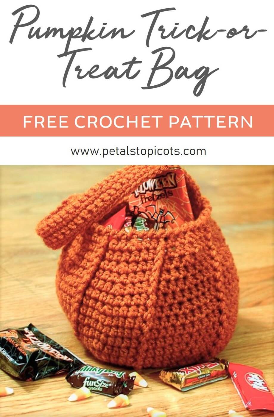 Halloween Pumpkin Trick or Treat Bag Crochet Pattern