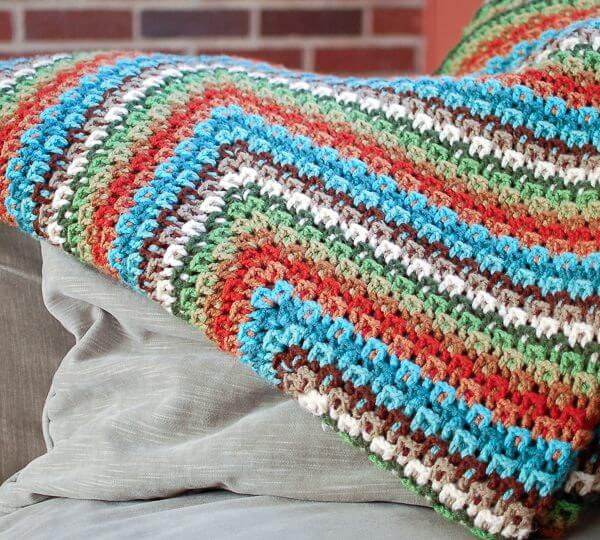 Crochet Kaleidoscope Afghan Pattern | www.petalstopicots.com