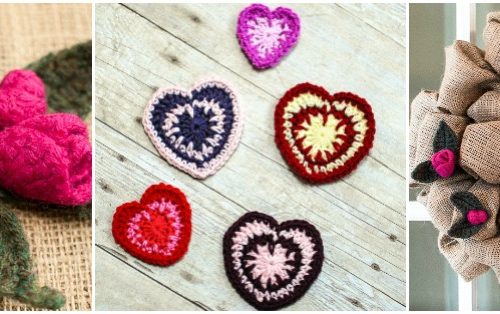 Rosebud and Leaf Pattern to Embellish a Burlap Wreath Valentine slider 2