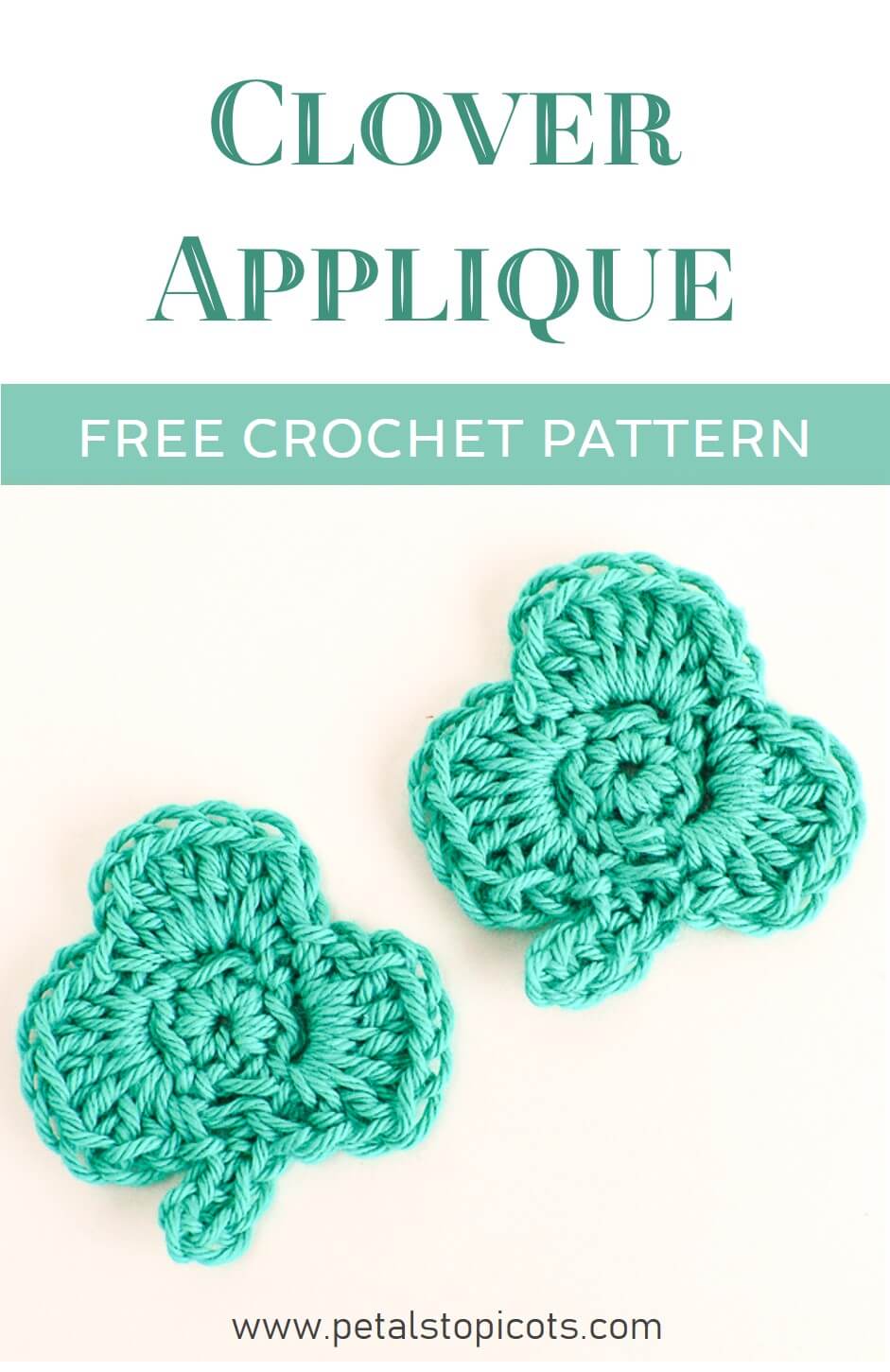 Small Clover Pattern - Crochet Clover Applique