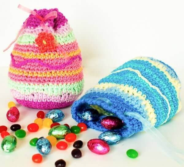 Easter Egg Treat Bags Crochet Pattern