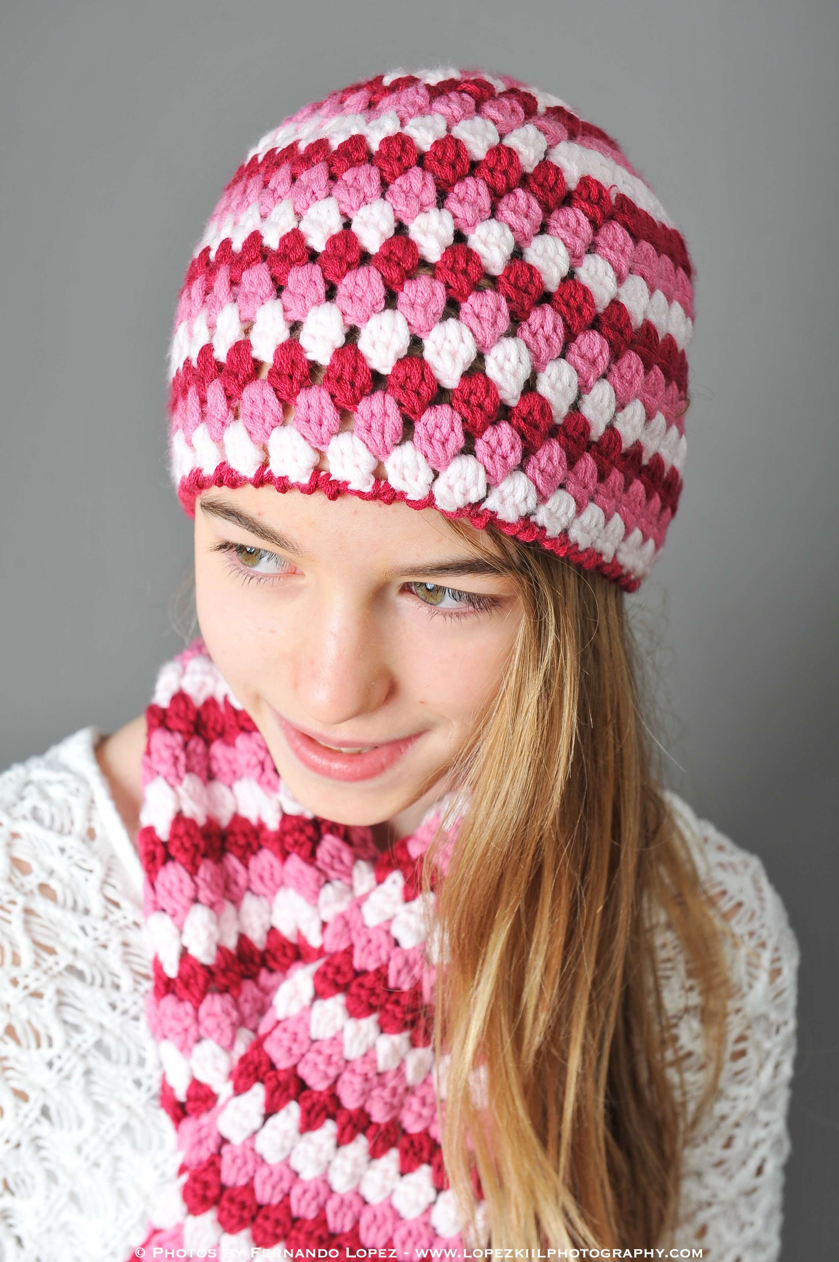 Mod Hat and Scarf Crochet Set - Petals to Picots