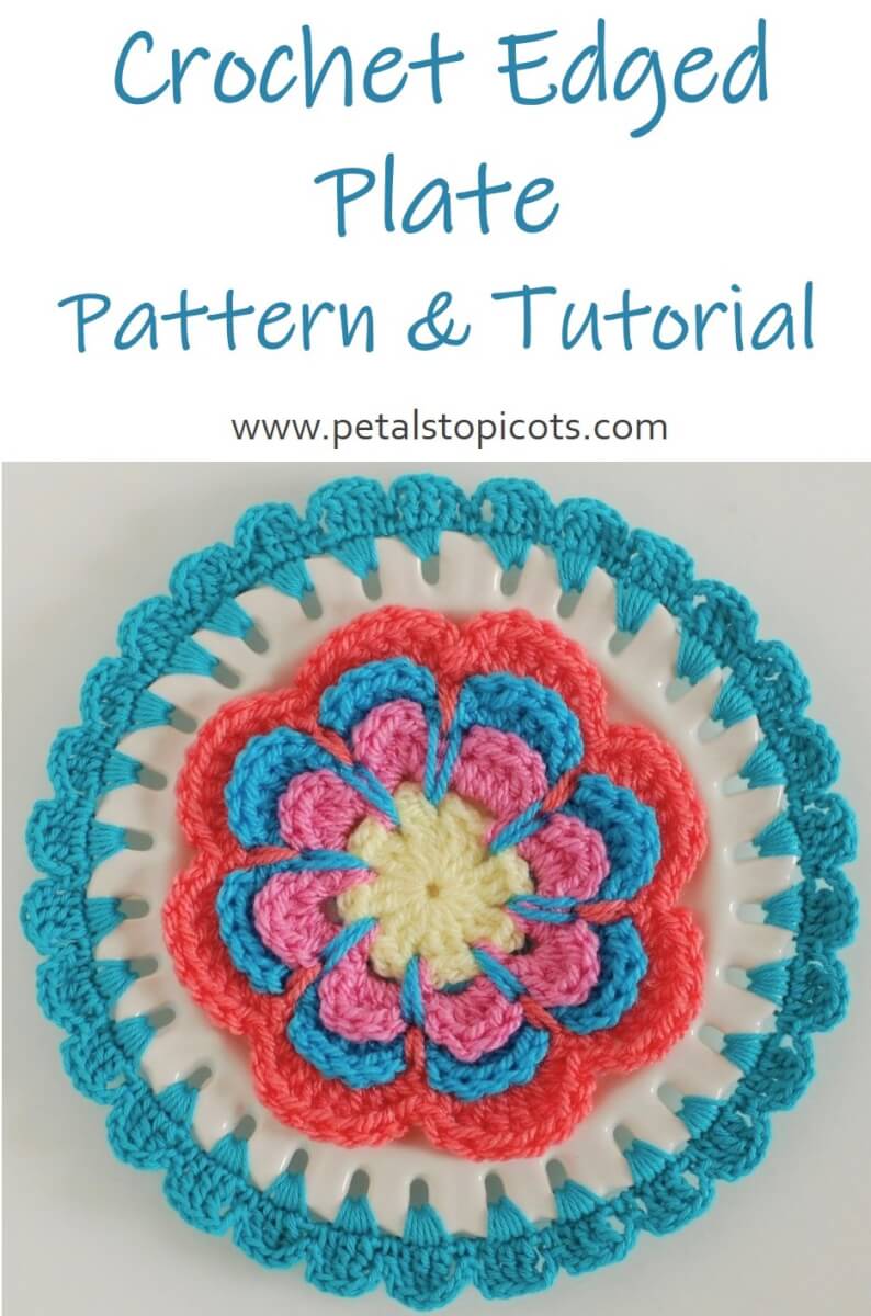 Crochet Edged Plates ... Crochet Plate Wall Hanging