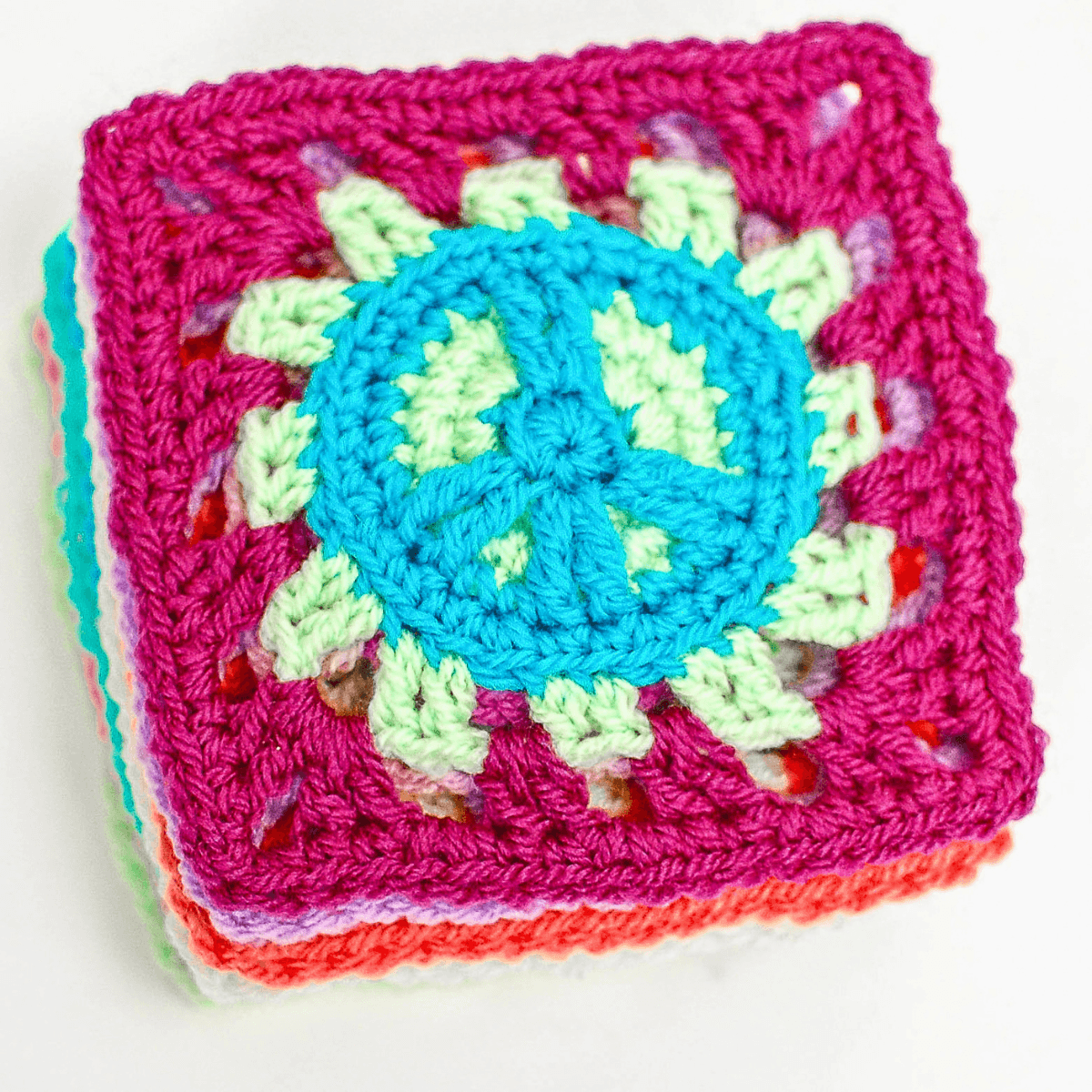 Peace Sign Granny Square Crochet Pattern
