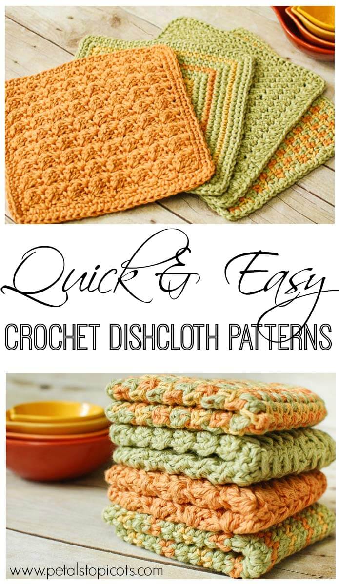 Crochet Dishcloths: 4 Quick and Easy Crochet Dishcloth Patterns