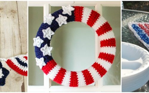 American Flag Wreath Crochet Pattern patriotic slider