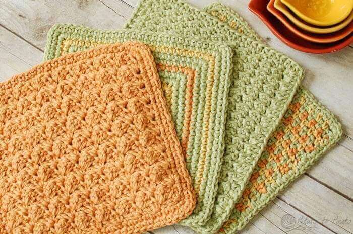 Quick and Easy Crochet Dishcloth Patterns | www.petalstopicots.com