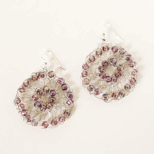 Crochet Wire Medallion Earrings