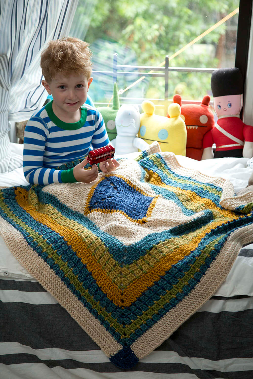 Lion Brand Little Boy Blue Blanket Crochet Pattern