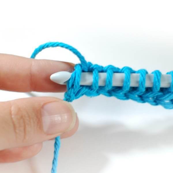 Ending row of Tunisian Knit Stitch (or Tks)