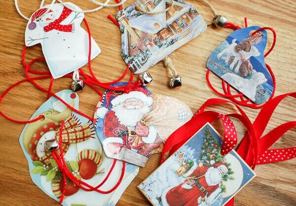 Upcycle gift tags from old cards
