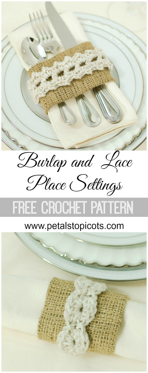 Burlap and Crochet Place Settings