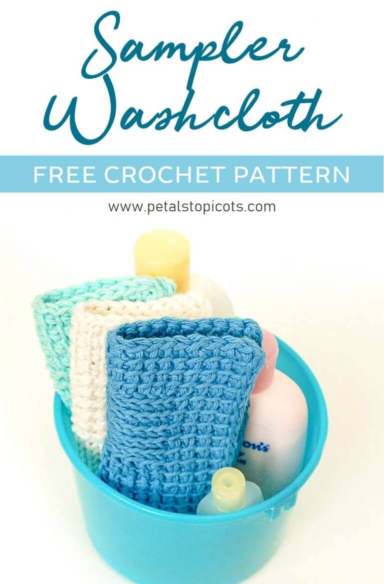 Sampler Washcloth Tunisian Crochet Pattern