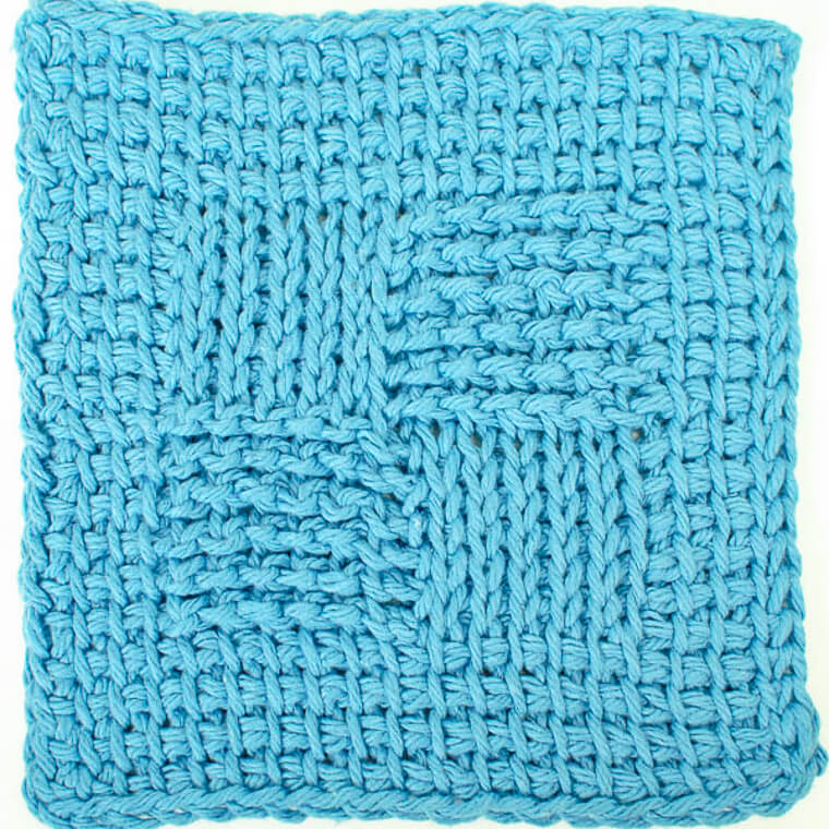 Sampler Washcloth Tunisian Crochet Pattern | www.petalstopicots.com