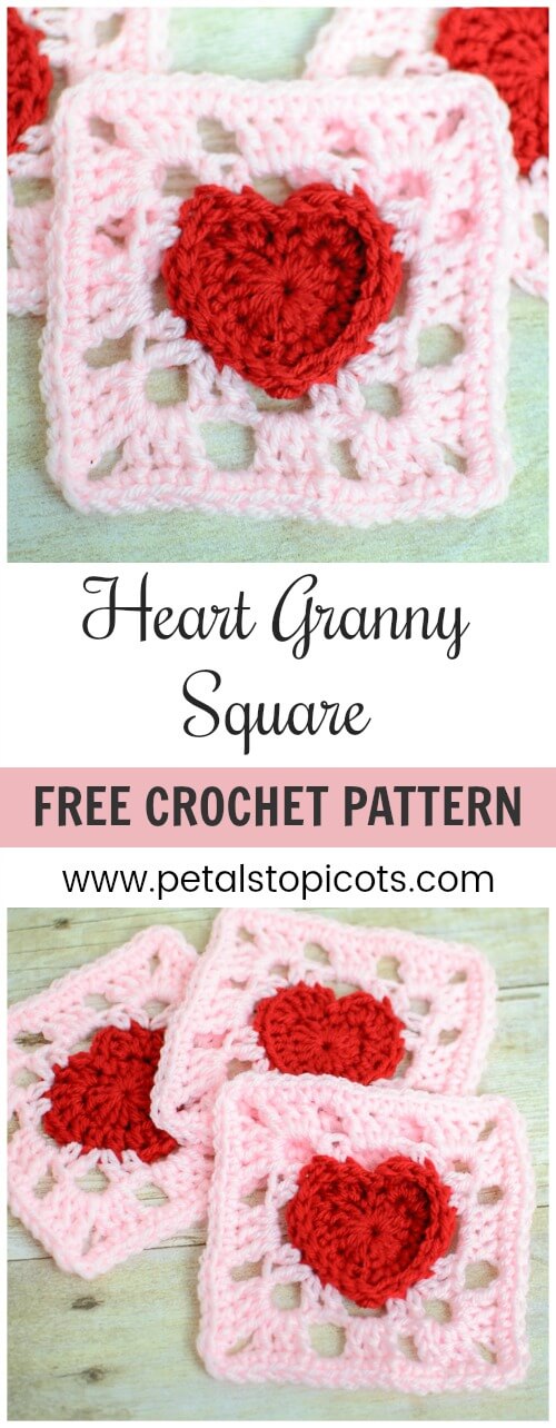 Heart Granny Square Crochet Pattern