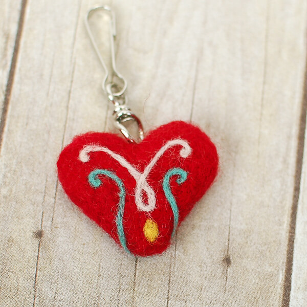 Needle felted heart 