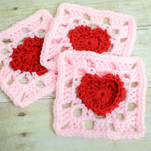 heart granny square crochet pattern