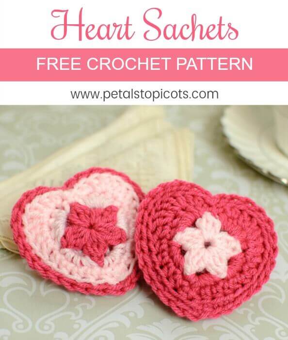 Crochet Heart Sachet Pattern ... Valentine Gift Idea!