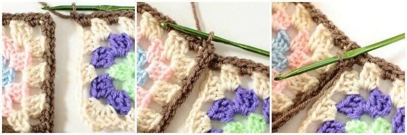 Joining Granny Squares With the Join As You Go (JAYGO) Method Step 1