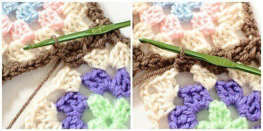 Joining Granny Squares With the Join As You Go (JAYGO) Method Step 3