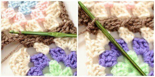 Joining Granny Squares With the Join As You Go (JAYGO) Method Step 4