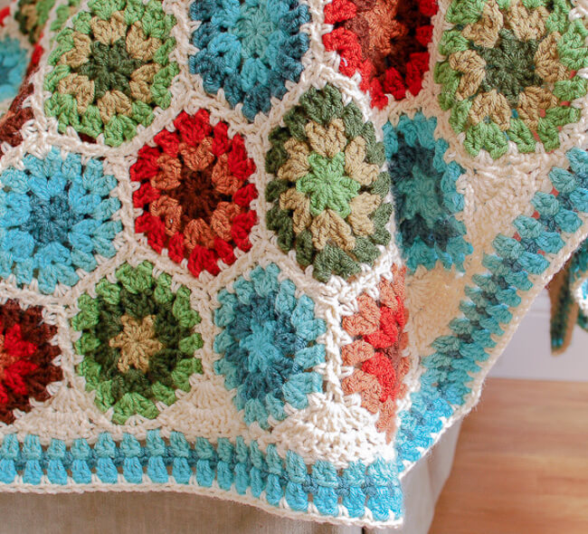 Hexagon Crochet Blanket Hexagon Afghan Pattern Petals To Picots