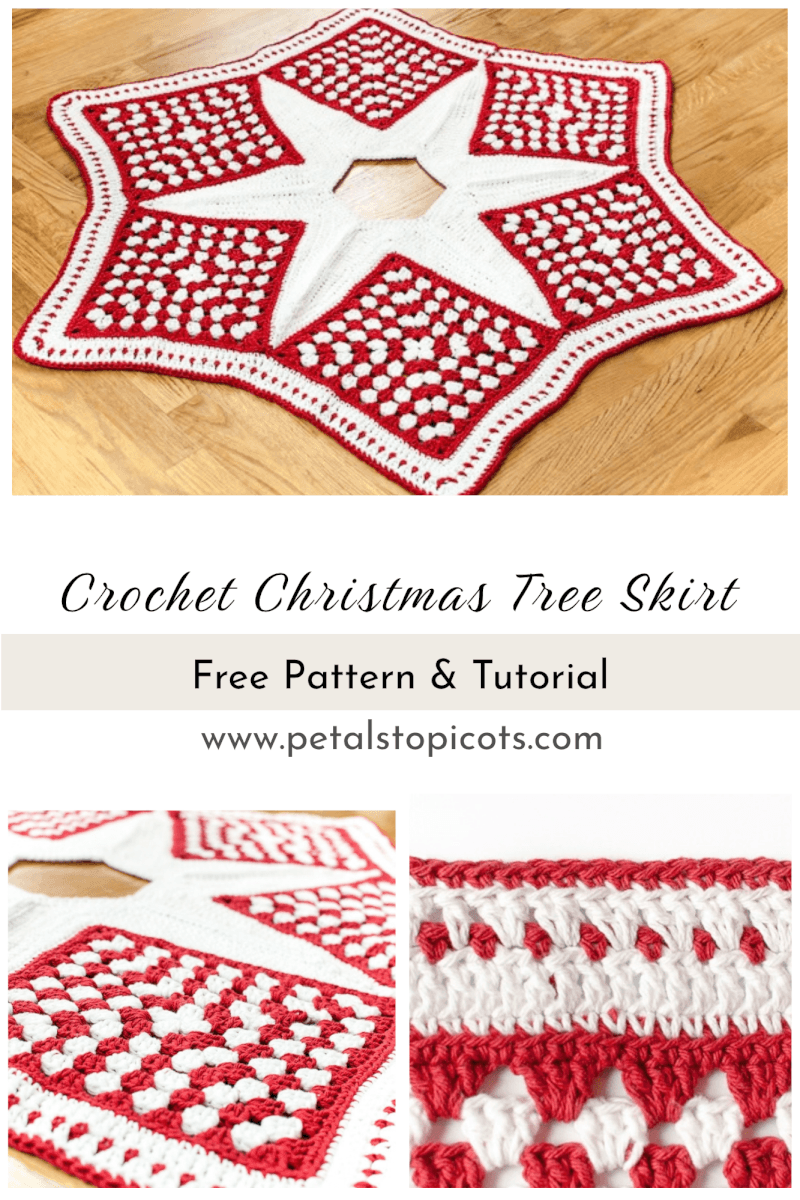 Granny Square Christmas Tree Skirt Crochet Pattern
