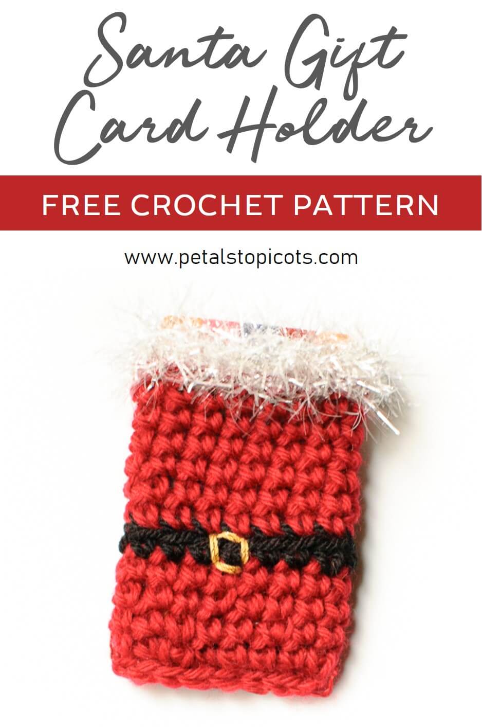 Santa Crochet Gift Card Holder Pattern