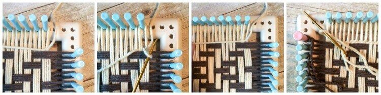 How to Weave Placemats on a Loom | www.petalstopicots.com | #weave #weaving #loom #yarn #crafts