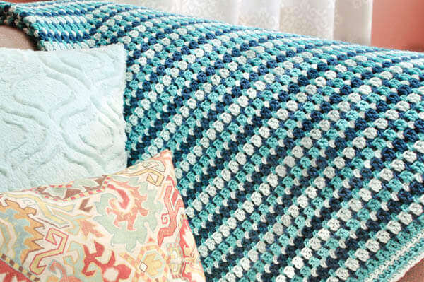 Sea Glass Tığ Afgan Desen |  www.petalstopicots.com |  #crochet #afghan #blanket #pattern