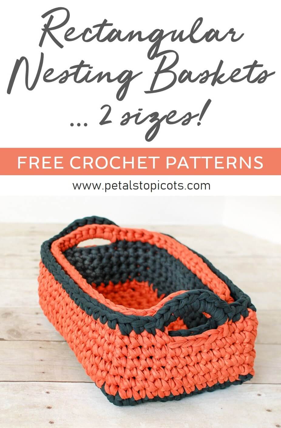 Rectangular Crochet Basket Pattern ... Two Nesting Sizes!