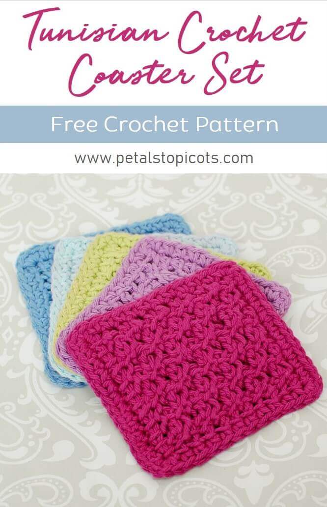 Tunisian Crochet Coaster Pattern