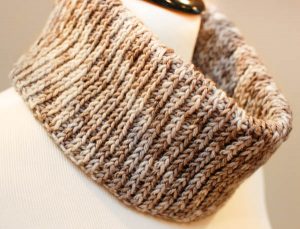 Easily achieve a knit look with basic crochet stitches ... Free "Knit" Crochet Cowl Pattern.