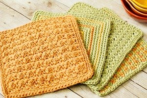 Crocheted Cotton Dish Cloths. Set of 2 
