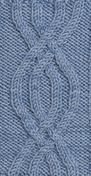 4-Rib Symmetrical Pretzel Knit Cable Pattern