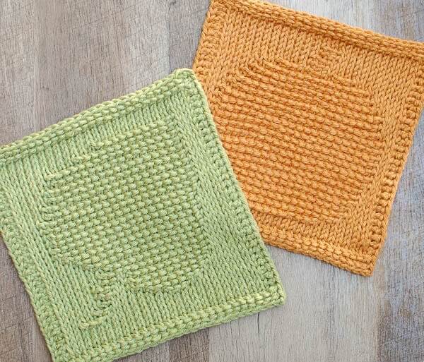 Leaf and Pumpkin Tunisian Crochet Dishcloth patterns