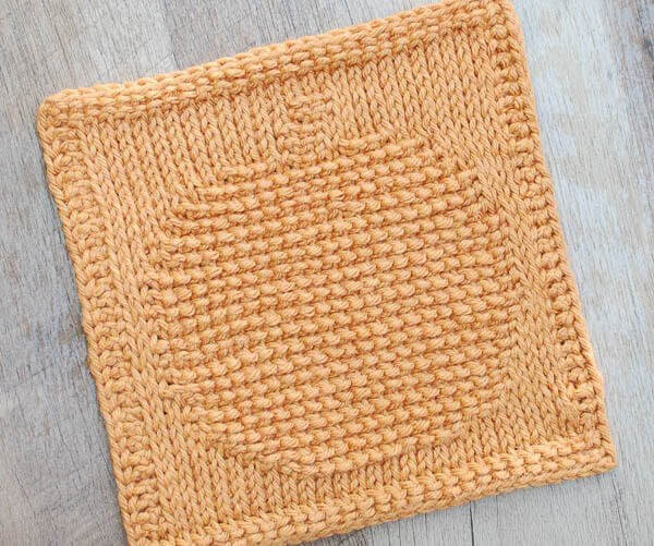 Pumpkin Tunisian Crochet Dishcloth Pattern | www.petalstopicots.com