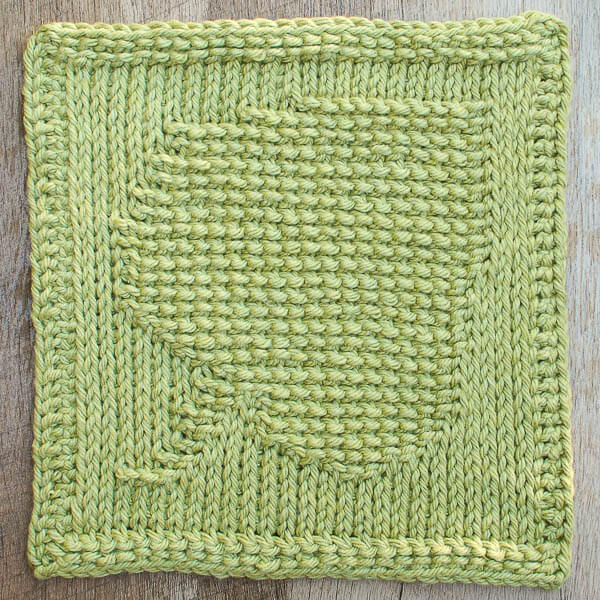 Tunisian Crochet Dishcloth - Leaf