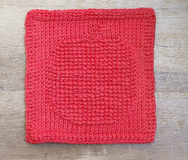 Apple Tunisian Crochet Dishcloth Pattern | www.petalstopicots.com